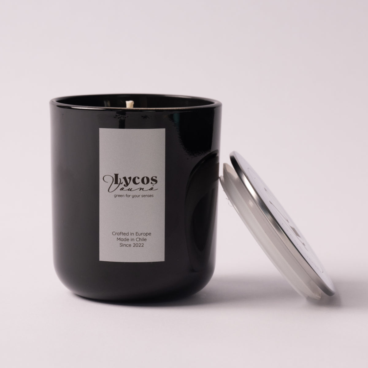 Vela aromática Fragancia Black Cherry 200g cera vegetal — Lycos Vounó Chile