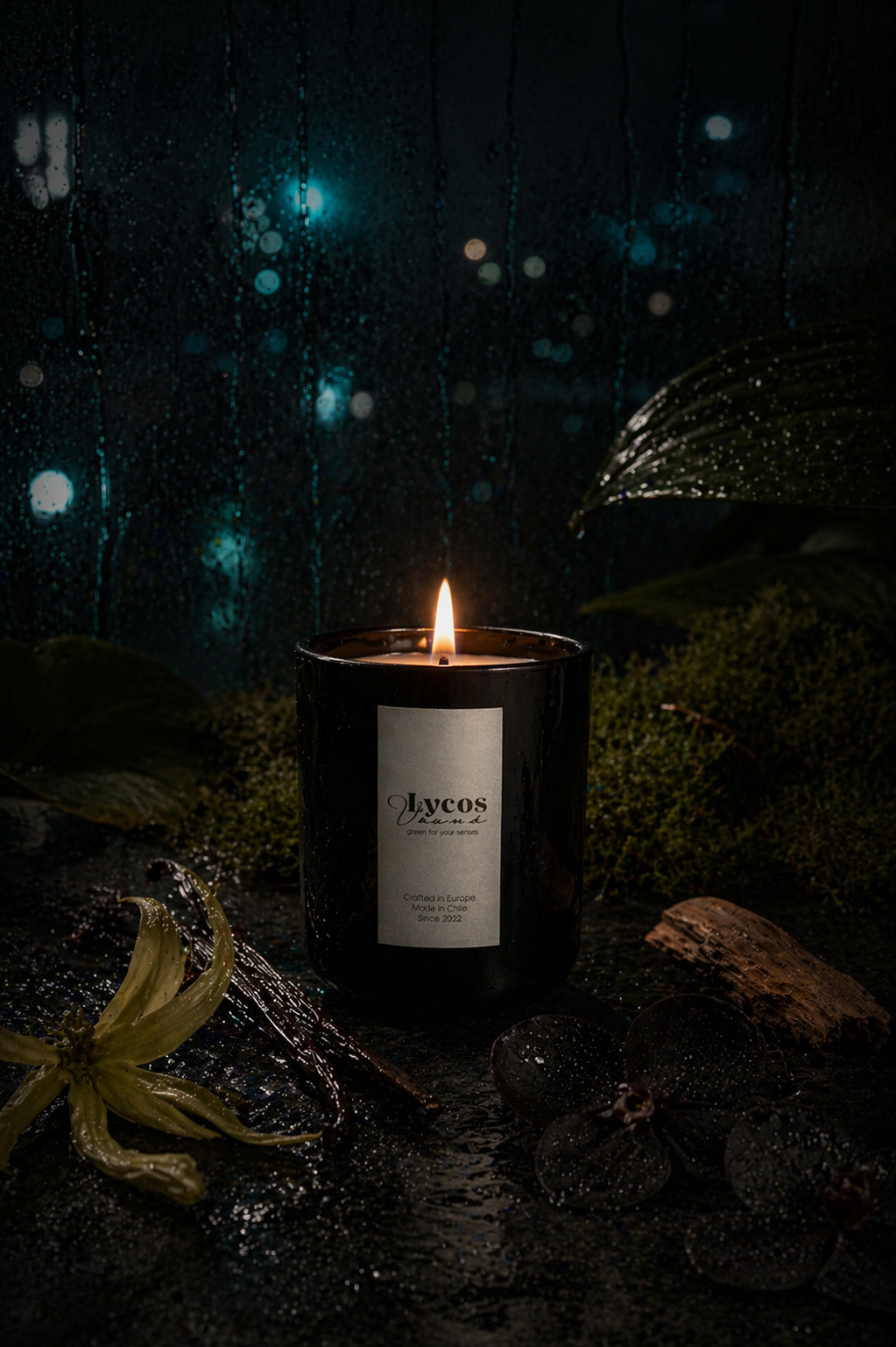 Fragancia Singapore vela aromática Lycos Vounó — floral oriental oscura · Chile